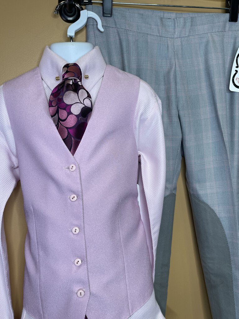 GRAY WITH PINK PLAID MARSHA DEARRIAGA JODS