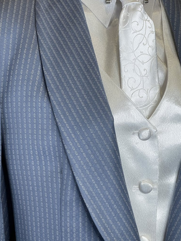 BLUE WITH SILVER PATTERN CM DAY COAT