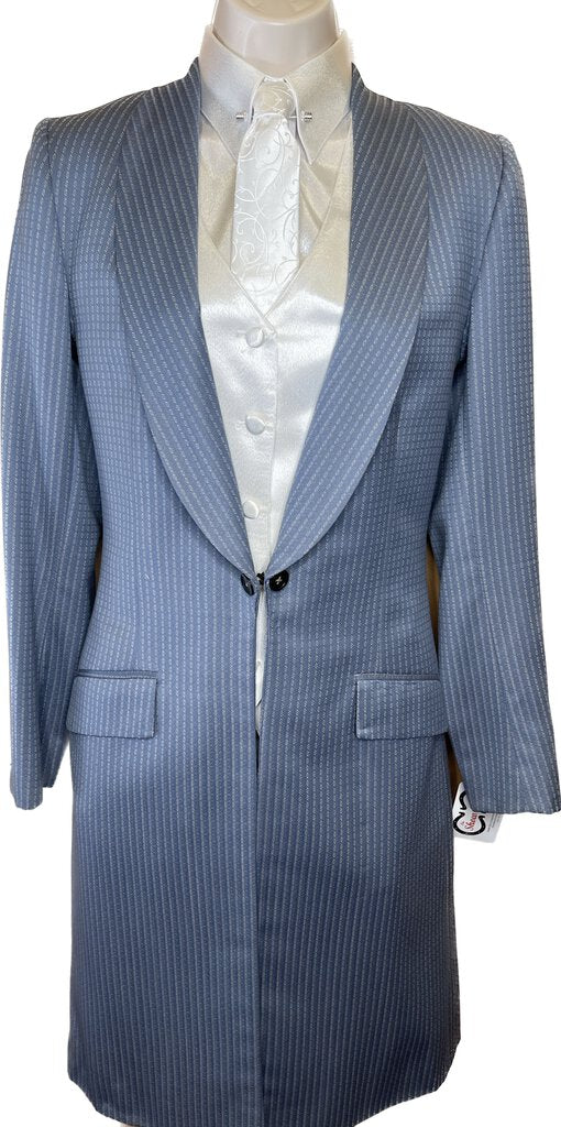 BLUE WITH SILVER PATTERN CM DAY COAT
