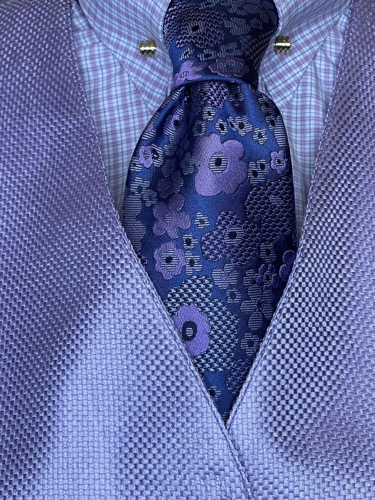 PURPLE FLOWERS DION TIE