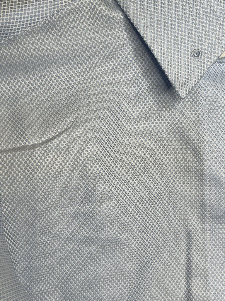 BLUE PIN DOT BETTY BERDINE SHIRT
