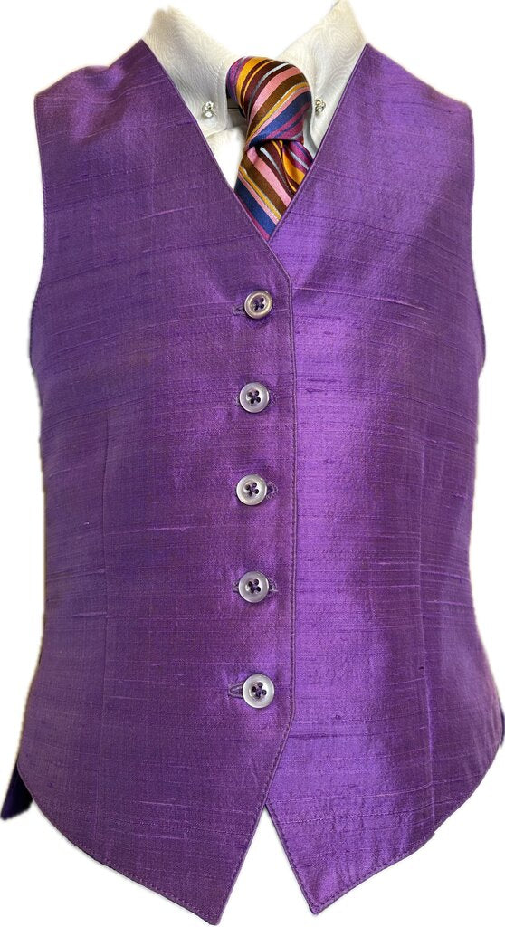 PURPLE DUPIONI SILK VEST