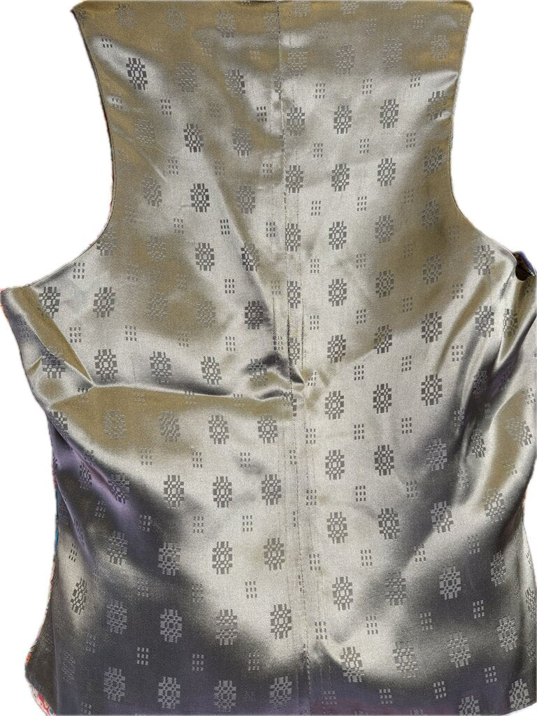 TEAL DUPIONI SILK VEST