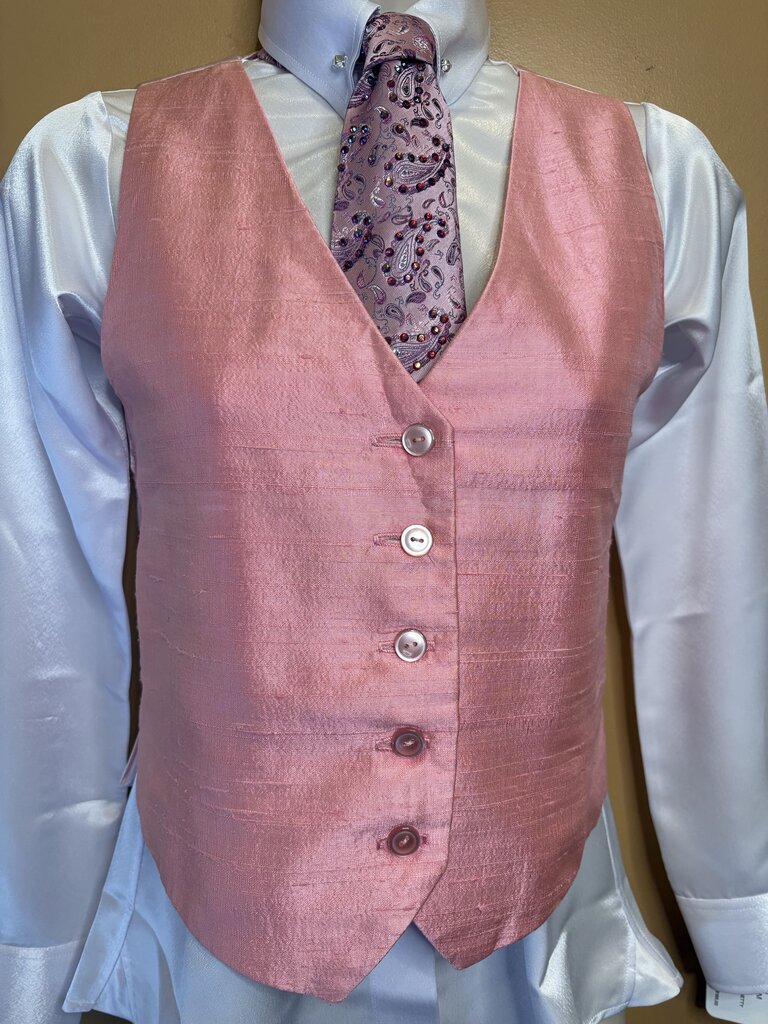 PINK DUPIONI SILK VEST