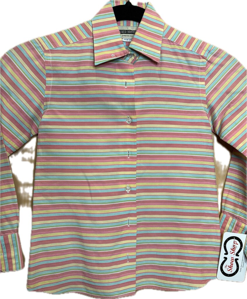 PINK, MINT YELLOW STRIPE BECKER BROTHERS SHIRT