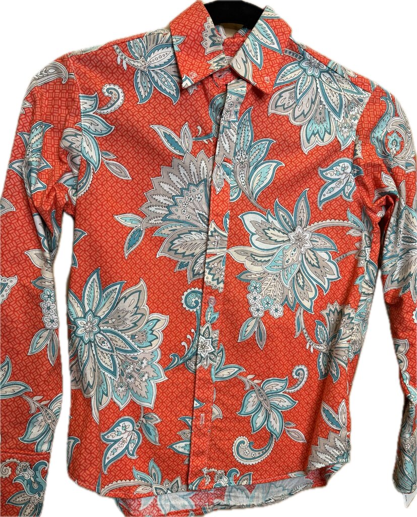 CORAL AND TEAL SHIRT