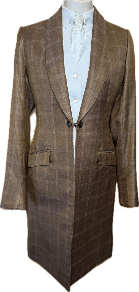 BROWN WITH ORANGE/BLUE WINDOWPANE B.BROTHERS DAY COAT