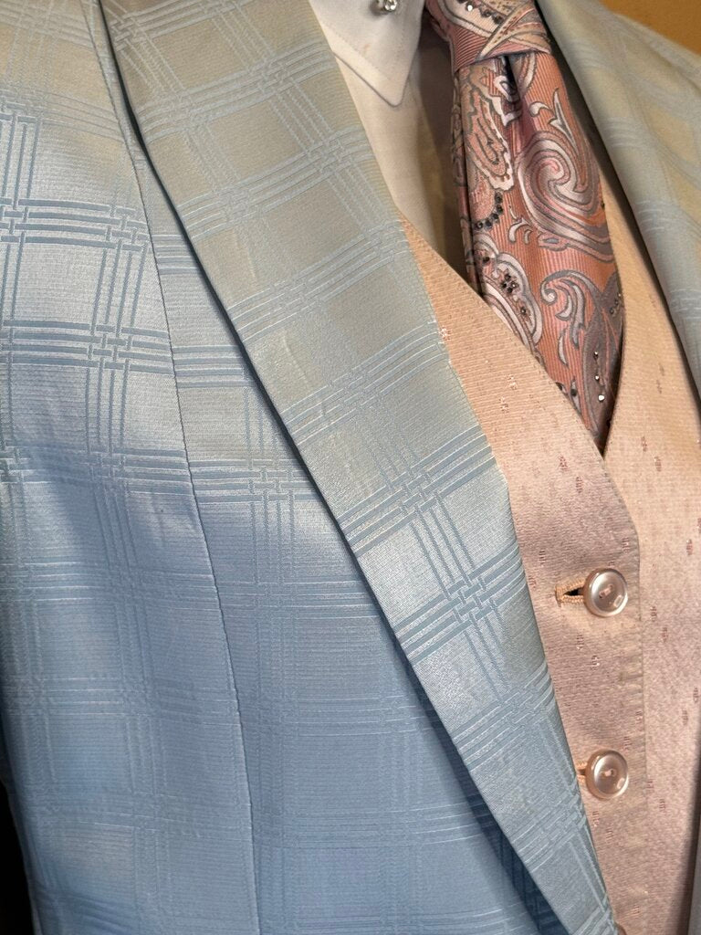 ICE BLUE WINDOWPANE FRIERSON DAY COAT