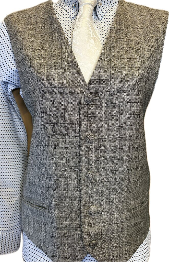 MENS GRAY PATTERN MARSHA DEARRIAGA VEST