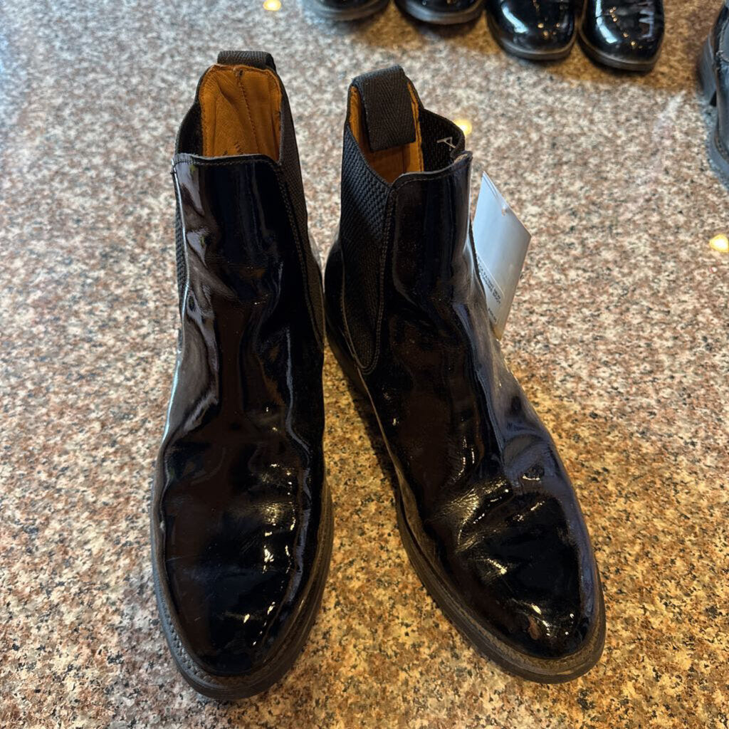 BLACK PATENT NEW HAMPTONSHIRE BOOT SIZE 6