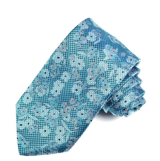 TEAL WITH SILVER FLOWERS DION