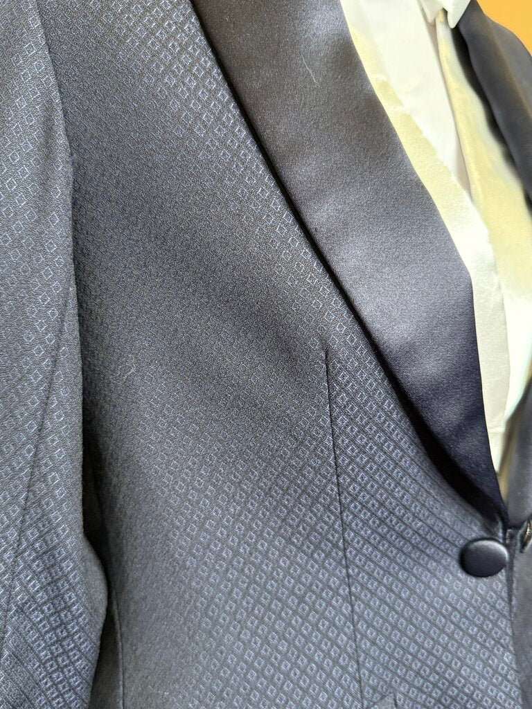 NAVY DIAMOND PATTERN MARSHA DEARRIAGA FORMAL