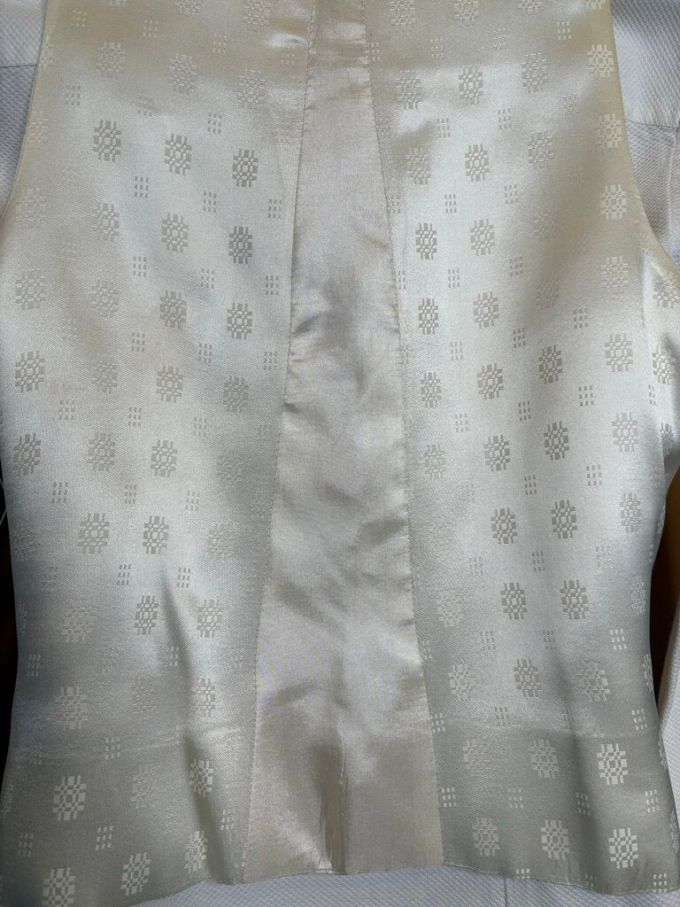 IVORY SATIN BECKER BRO'S FORMAL VEST WITH NO BOW TIE