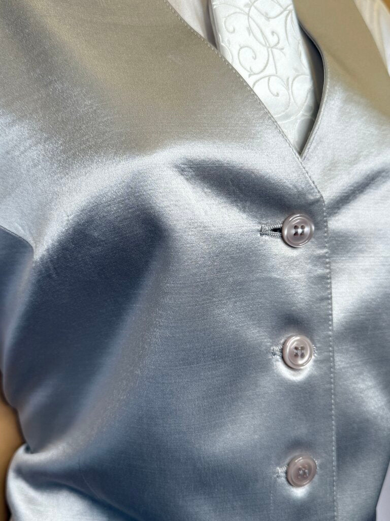 SILVER SATIN BECKER BROTHERS VEST