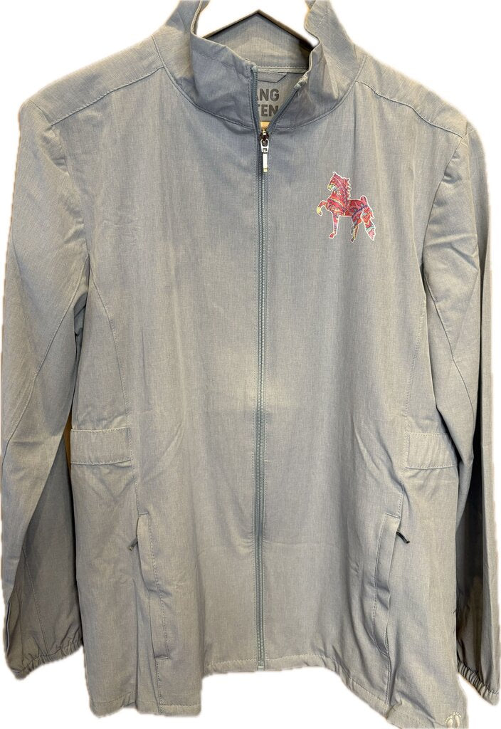 RAINCOAT BLUE WITH LILY PULITZER HORSE M