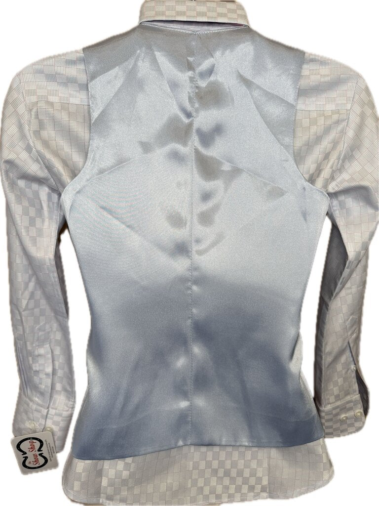 LIGHT BLUE ROSES SATIN BETTY BERDINE VEST
