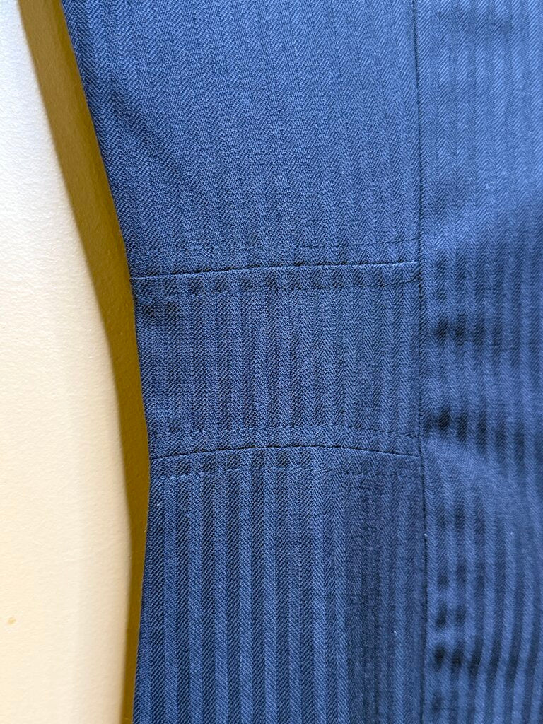 NAVY TONE ON TONE BECKER BROTHERS DAY SUIT W/ 2 PAIR OF JODS AND VEST