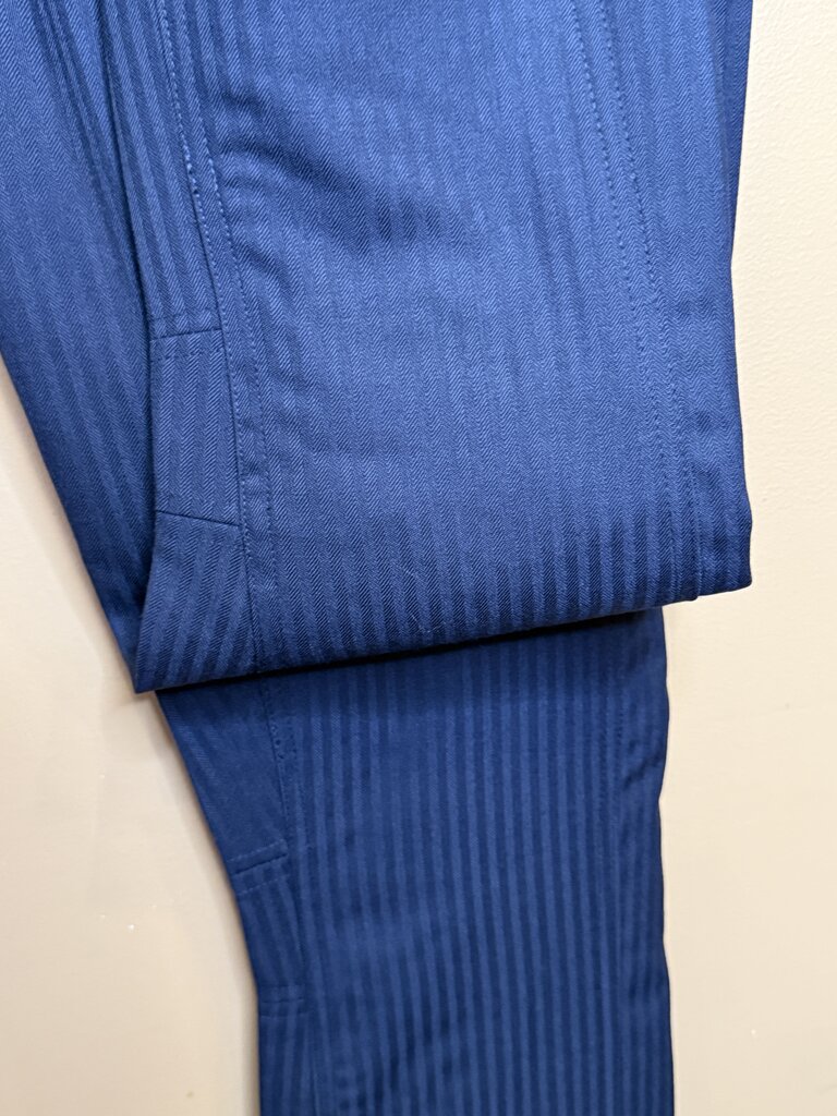 NAVY TONE ON TONE BECKER BROTHERS DAY SUIT W/ 2 PAIR OF JODS AND VEST