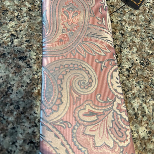 PINK AND BLUE PAISLEY TIE