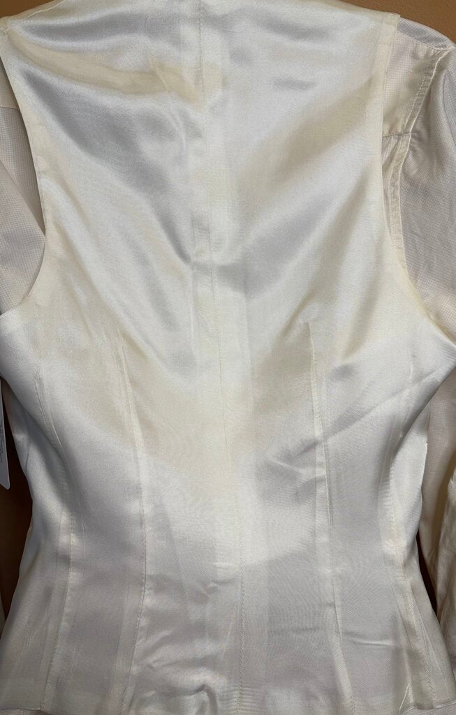 CREAM HERRINGBONE VEST