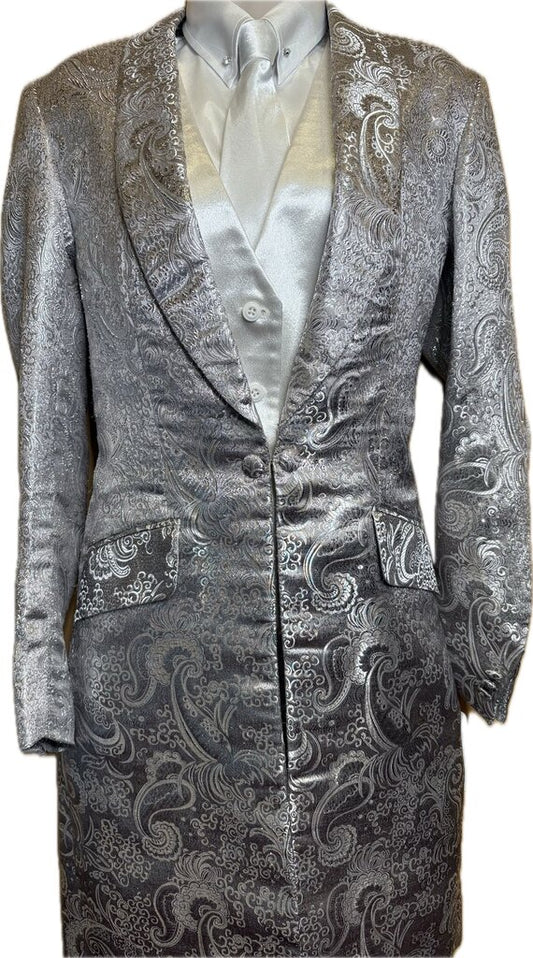 SILVER METALLIC MARSHA DEARRIAGA DAY COAT