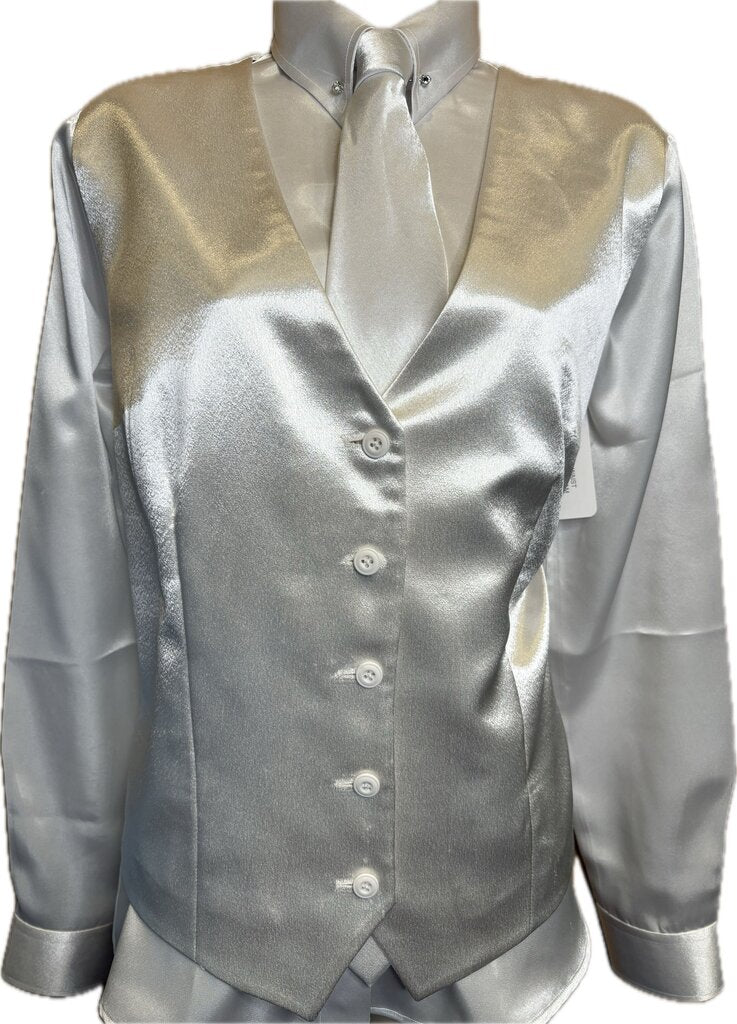 WHITE SATIN BETTY BERDINE SHIRT