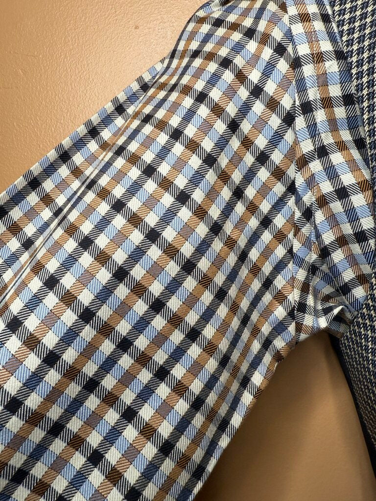NAVY AND BROWN CHECK FRIERSONS SHIRT