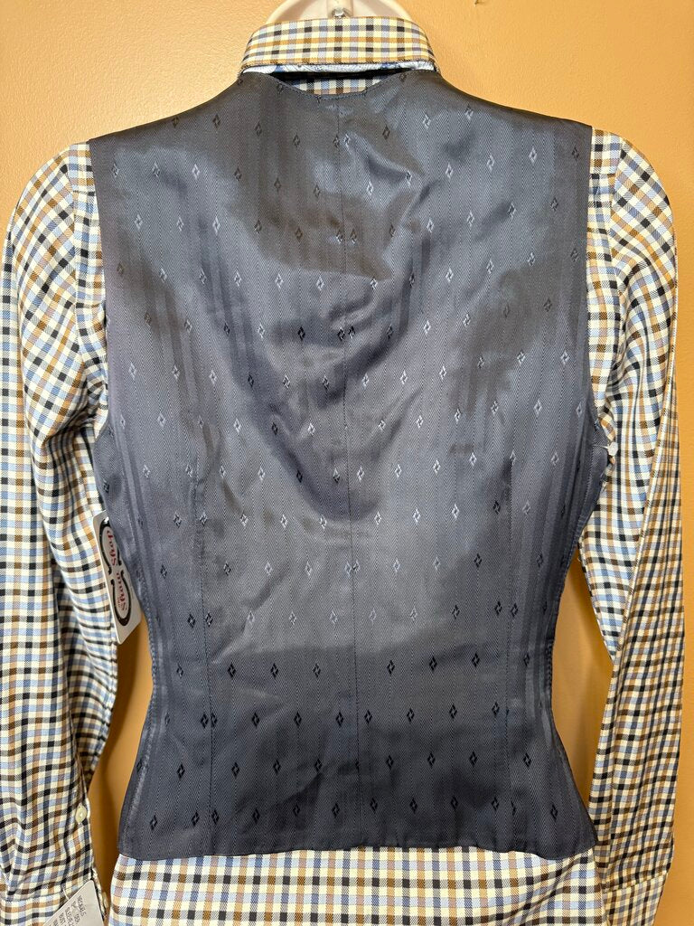 NAVY BLUE HOUNDSTOOTH VEST