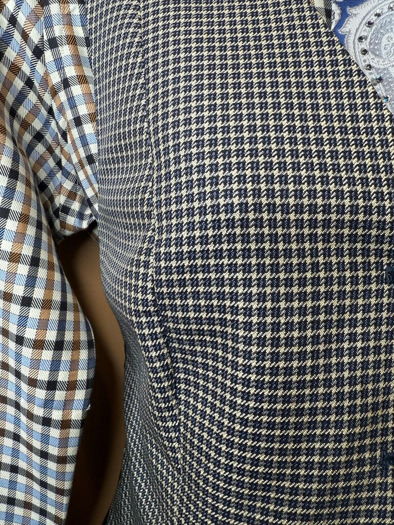 NAVY BLUE HOUNDSTOOTH VEST