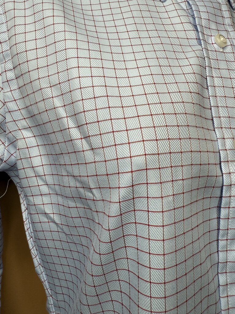 BLUE WITH RED WINDOWPANE BECKER BROTHERS SHIRT