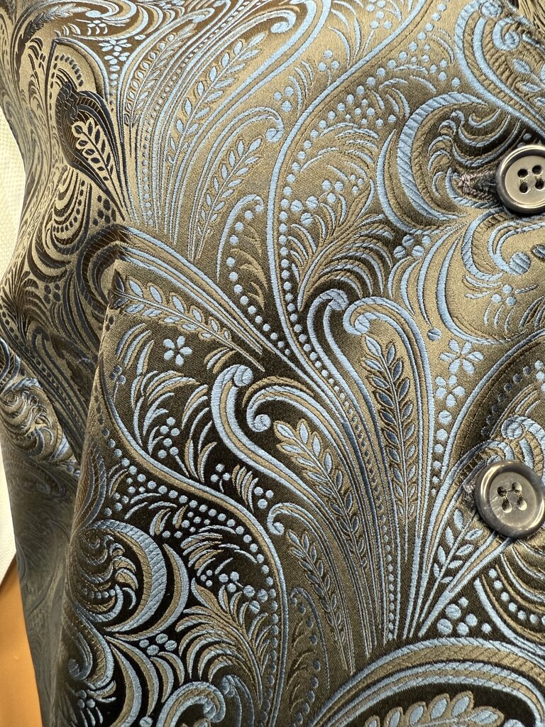 BLACK/BLUE PAISLEY VEST
