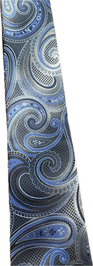 GRAY BLUE PAISLEY TIE