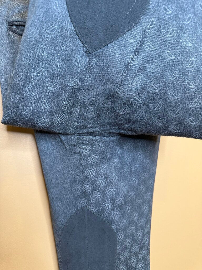 BECKER BROTHERS GRAY PAISLEY PATTERN DAY SUIT