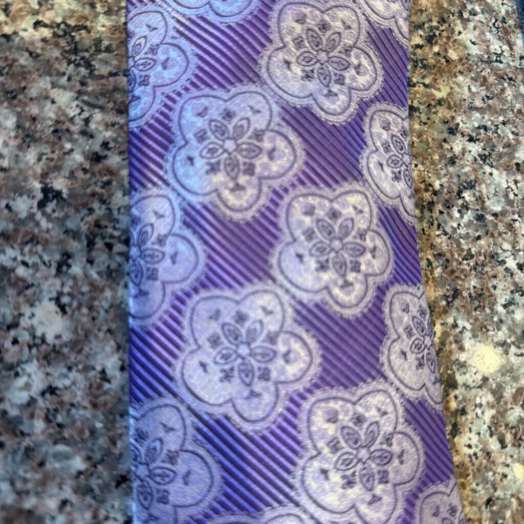 PURPLE WITH SILVER FLOWERS