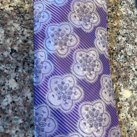 PURPLE WITH SILVER FLOWERS