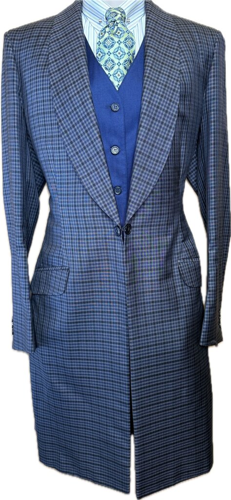 GRAY, BLACK AND NAVY CHECK BBRO'S DAY COAT