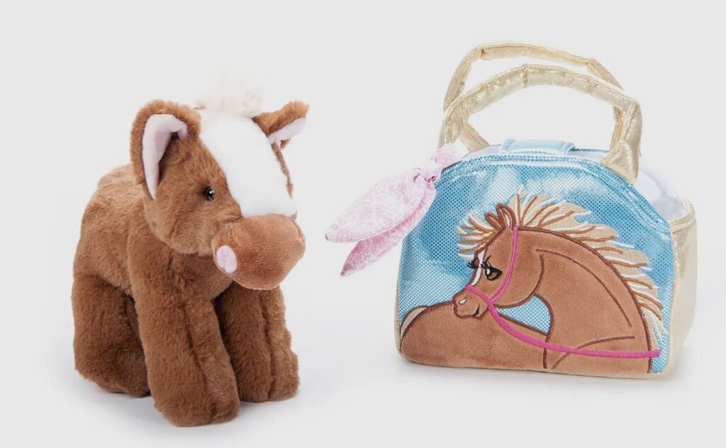 Plush Animal Set with Purse - Brown Horse