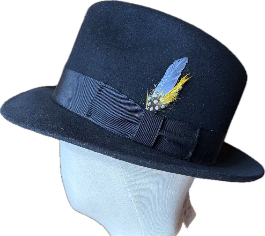 BLACK MEN'S SNAP BRIM 7 1/4