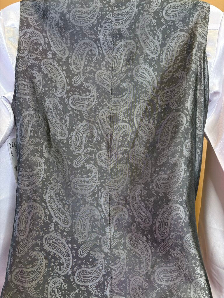 GRAY DUPIONI SILK VEST