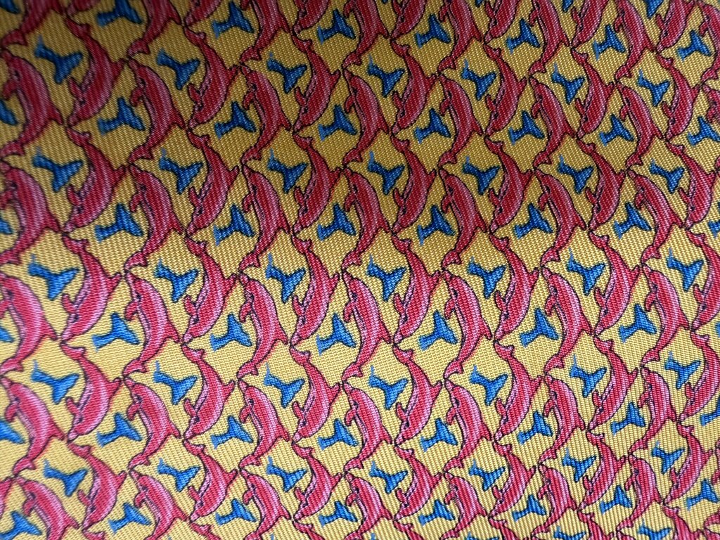 PINK, BLUE AND YELLOW DOLPHIN TIE