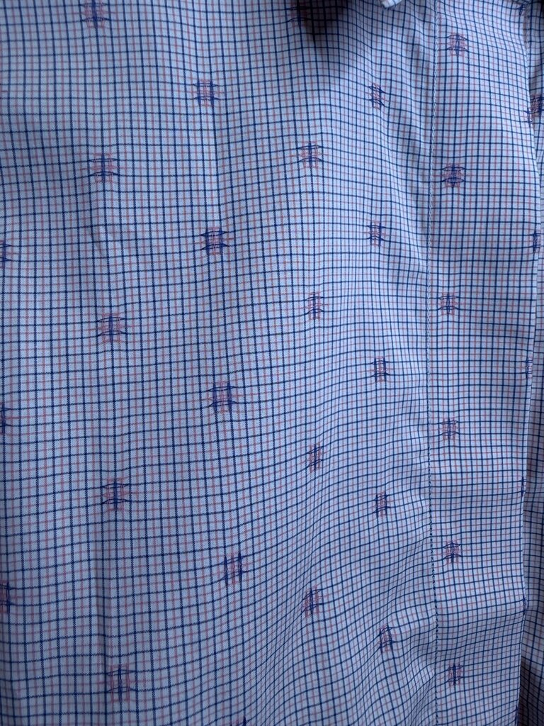 BETTY BERDINE PINK AND BLUE PATTERN SHIRT