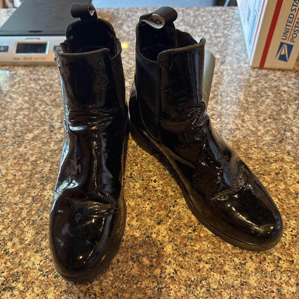 PATENT BOOTS BLACK SIZE 5