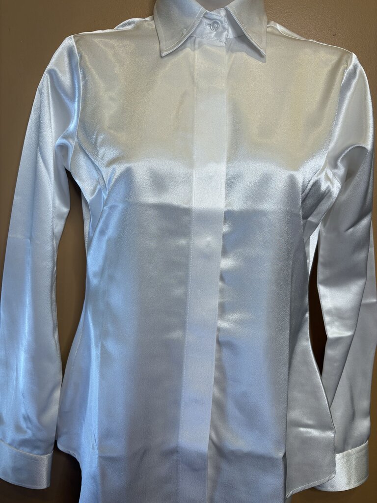 WHITE SATIN BETTY BERDINE SHIRT