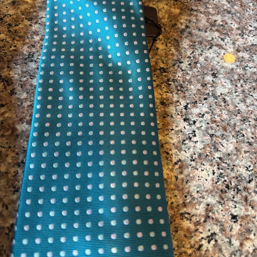 TEAL POLKA DOTS TIE