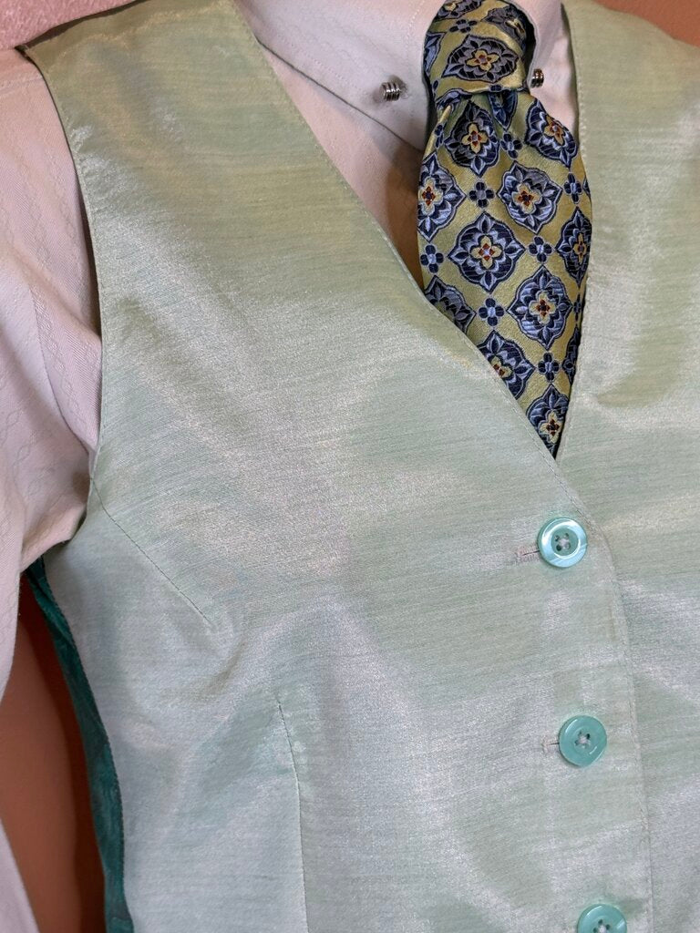 GREEN SATEEN ELLIE MAY VEST