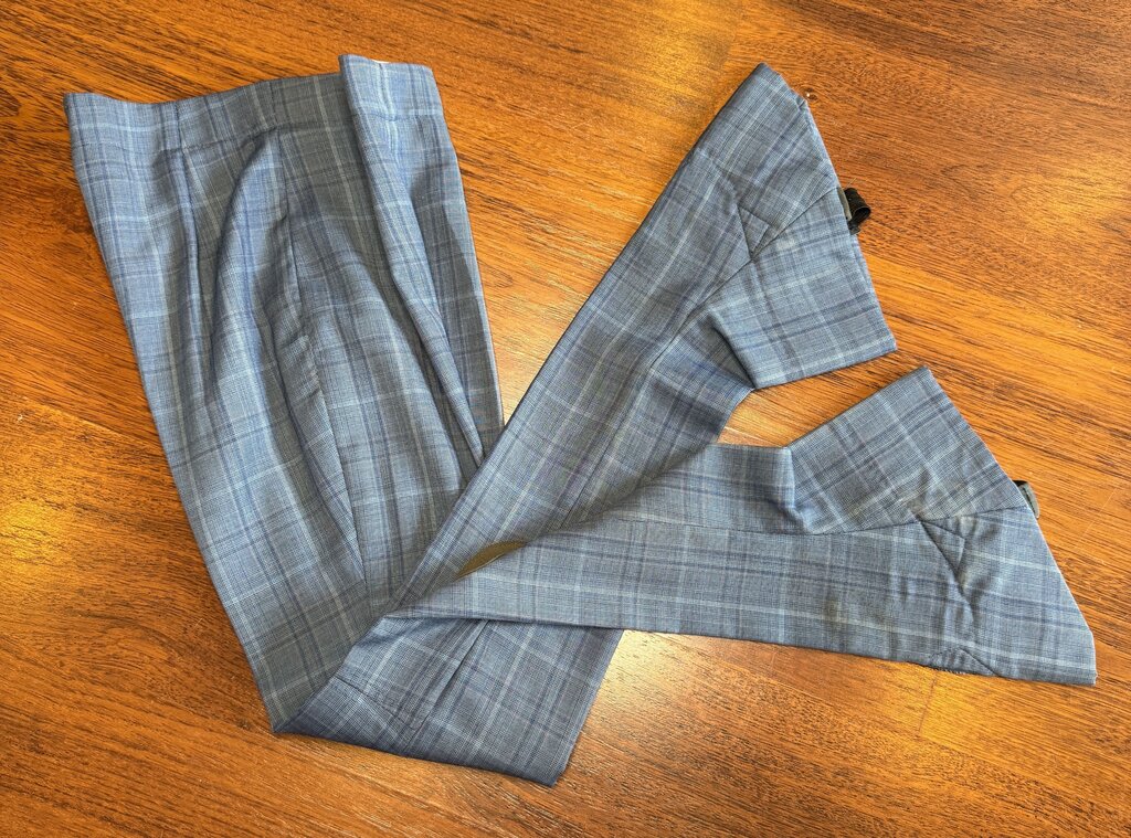 BLUE WINDOWPANE DEREGNAUCOURT DAY SUIT
