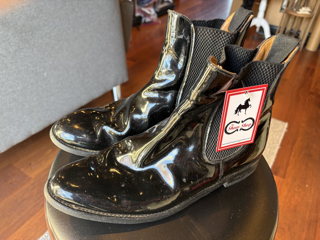 PATENT LEATHER BLACK BOOTS NORTH HAMPTONSHIRE
