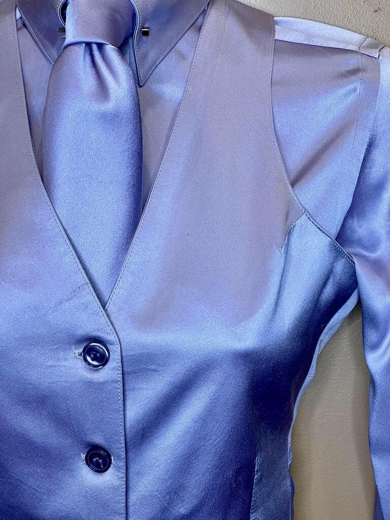 VEST/SHIRT/TIE COMBO PURPLE SATIN BBRO'S