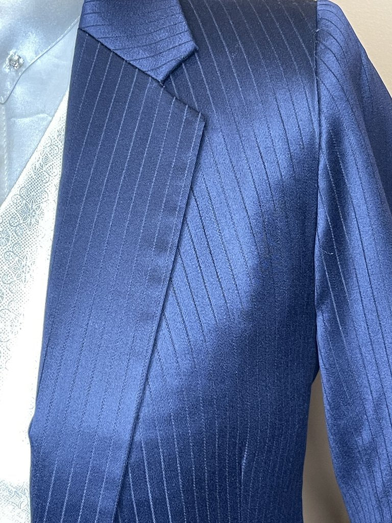 DAY SUIT NAVY PINSTRIPE BECKER BROTHERS