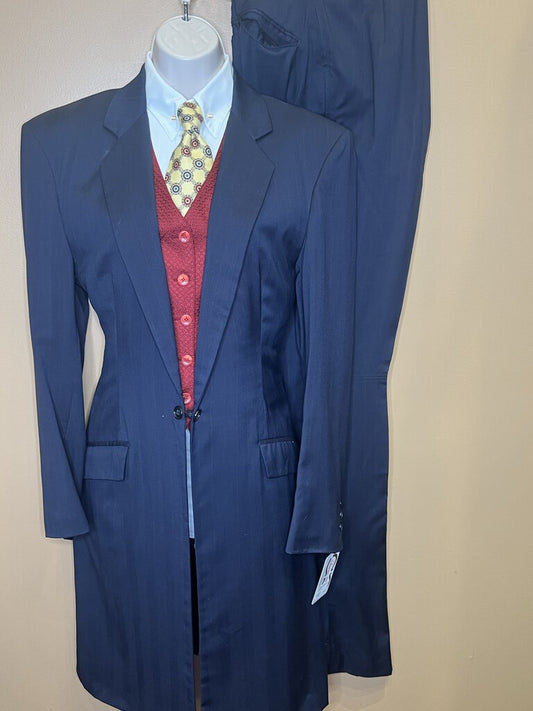 NAVY PATTERN DAY SUIT CM